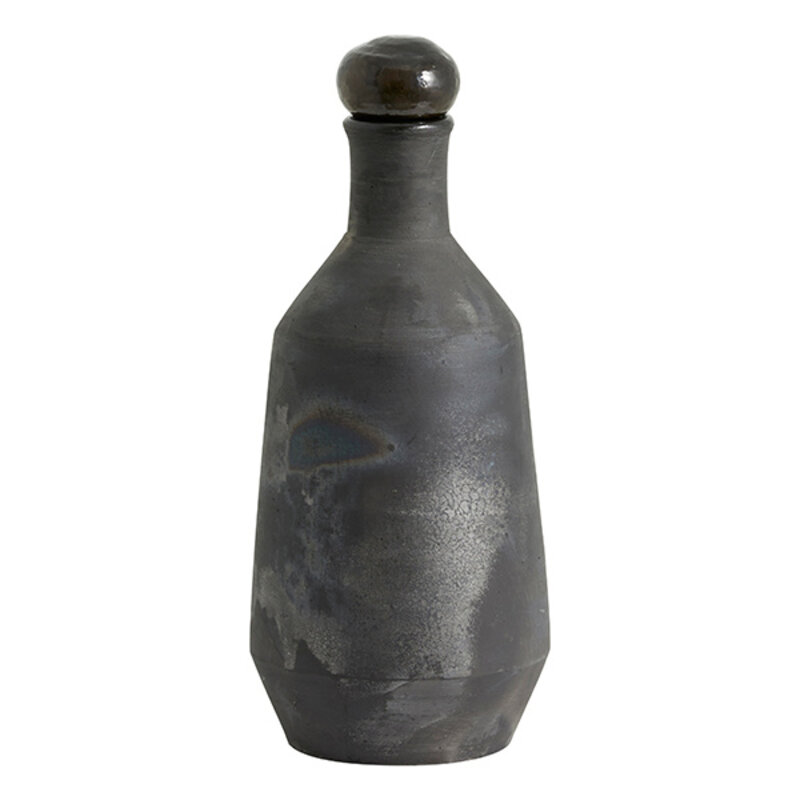 Nordal-collectie JUNIPER bottle w. lid terracotta black