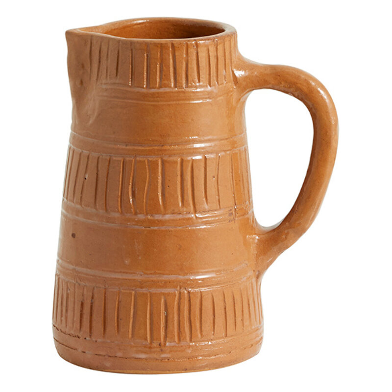 Nordal-collectie JUNIPER jug w. handle terracotta brown