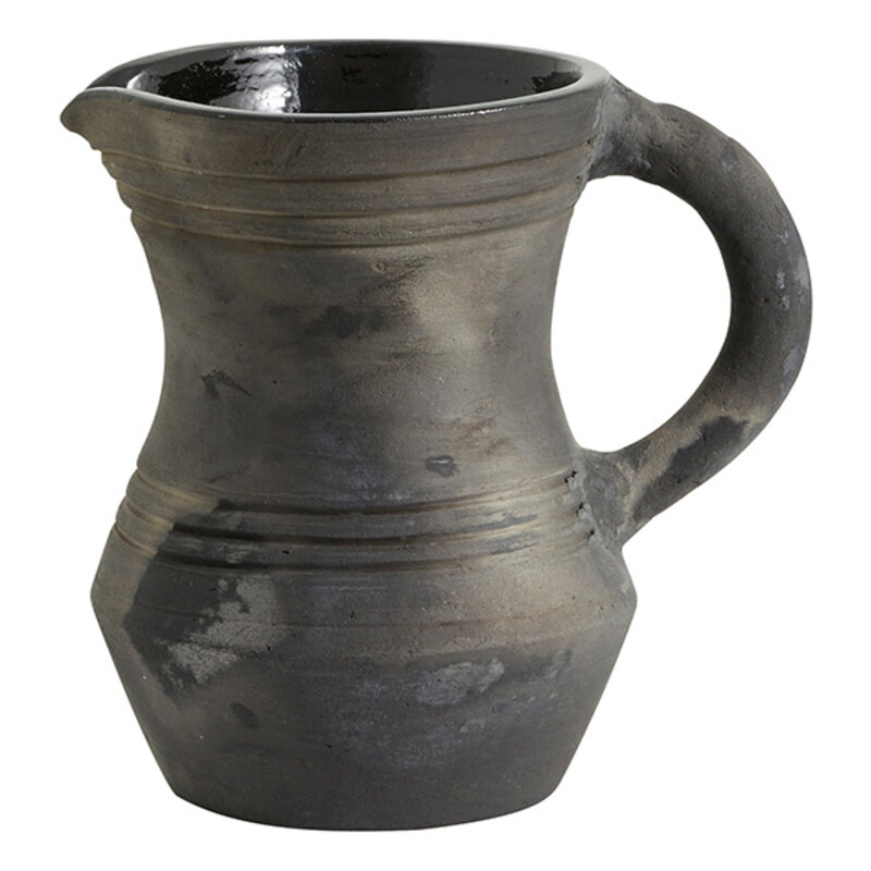 Nordal-collectie JUNIPER jug w. handle terracotta black