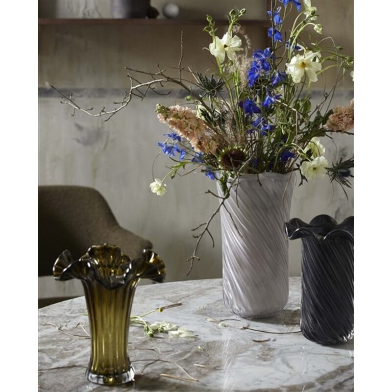 Nordal-collectie KORO vaas glas grijs