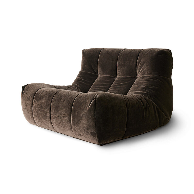 HKliving-collectie Lazy lounge chair royal velvet espresso