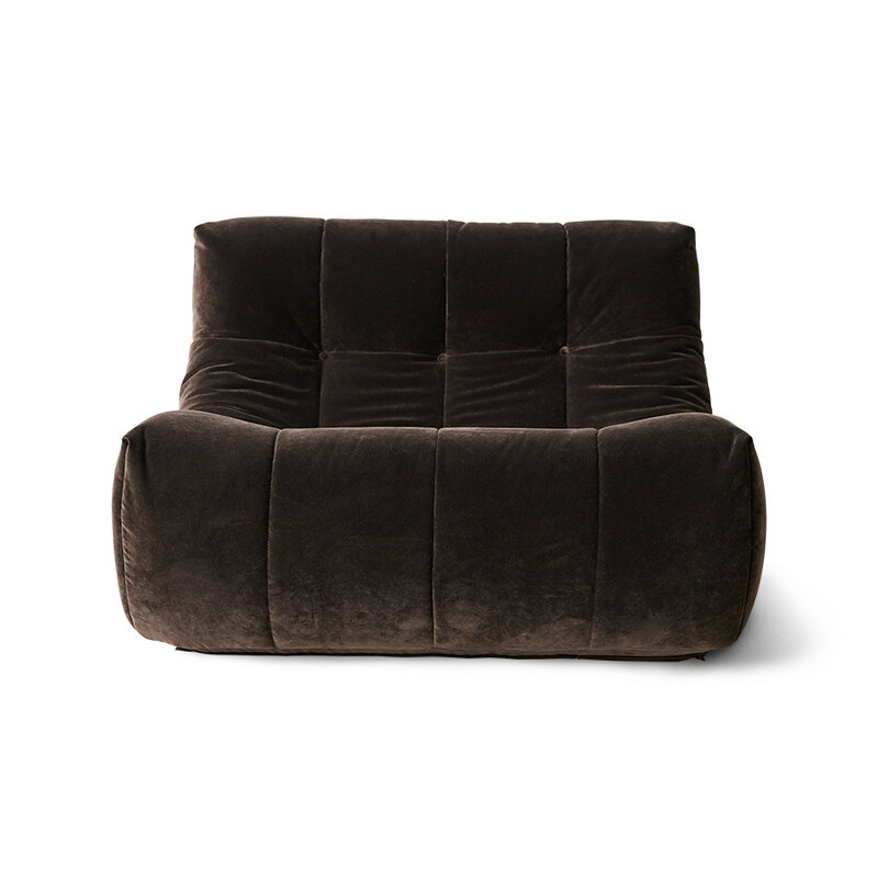 HKLIVING-collectie Lazy loungestoel royal velvet espresso