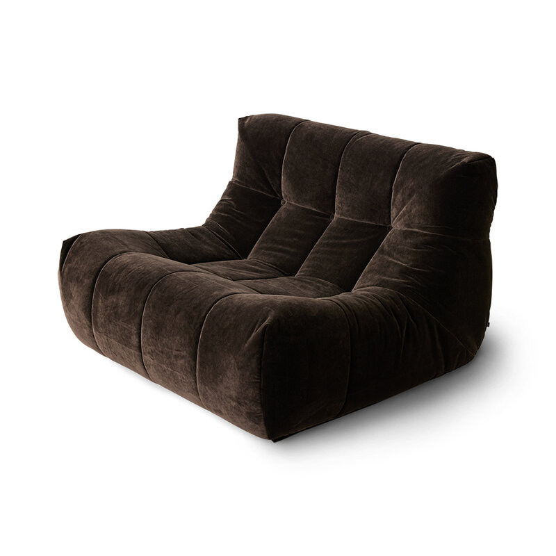 HKliving-collectie Lazy lounge chair royal velvet espresso