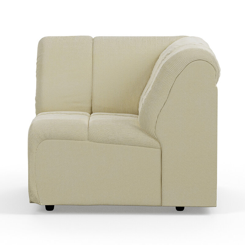 HKLIVING-collectie Wave couch: element corner corduroy rib hay