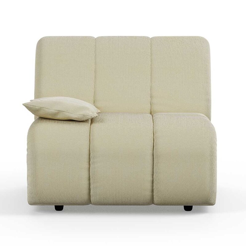 HKLIVING-collectie Wave couch: element left low arm corduroy rib hay