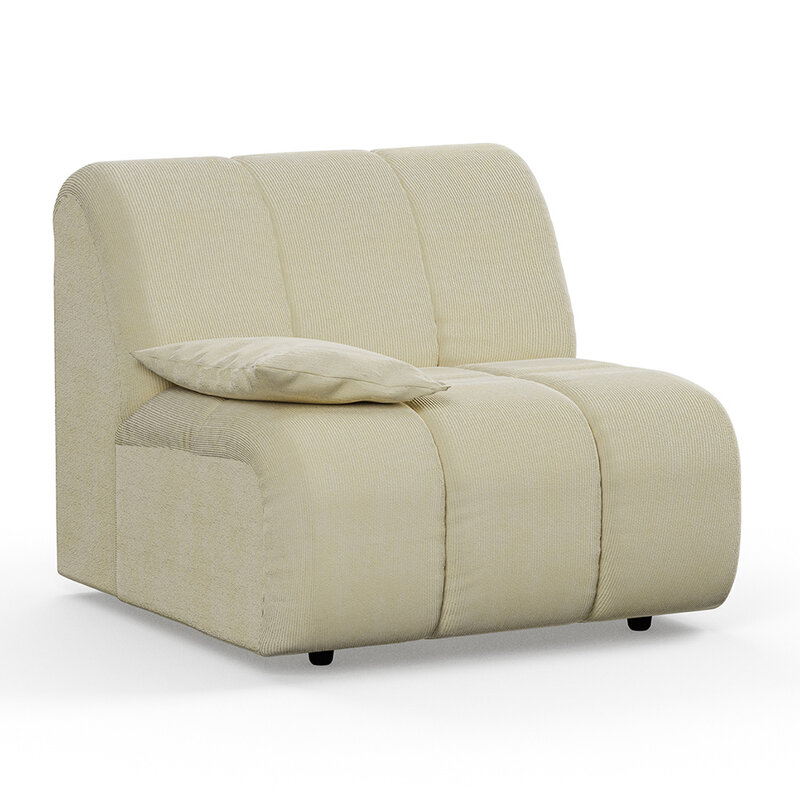 HKLIVING-collectie Wave bank: element links lage arm corduroy rib hay