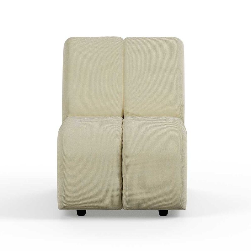 HKLIVING-collectie Wave bank: element midden klein corduroy rib hay