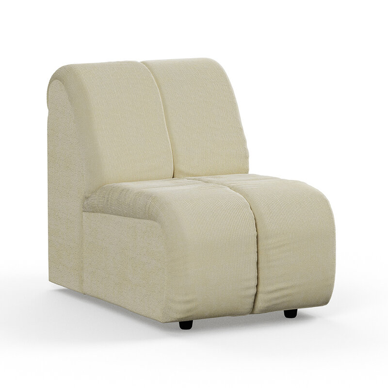 HKLIVING-collectie Wave bank: element midden klein corduroy rib hay