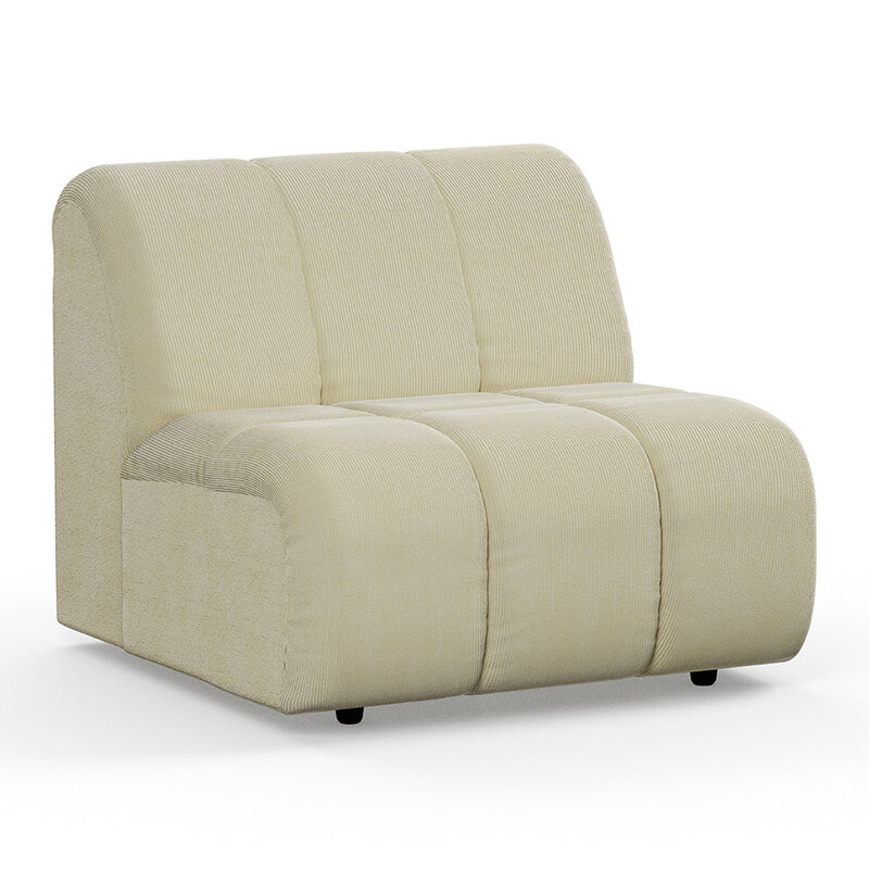 HKLIVING-collectie Wave couch: element middle corduroy rib hay