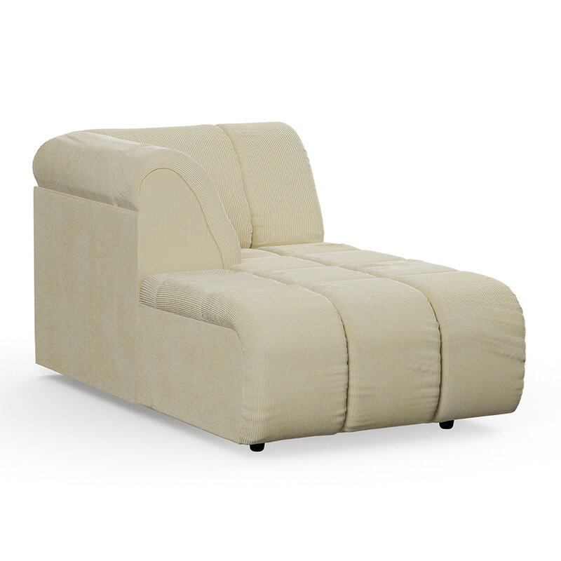 HKLIVING-collectie Wave couch: element left divan corduroy rib hay