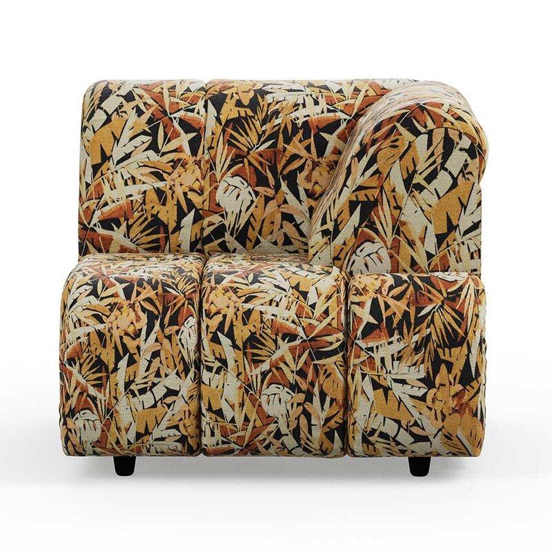 HKLIVING-collectie Wave bank: element rechts hoge arm printed hollywood