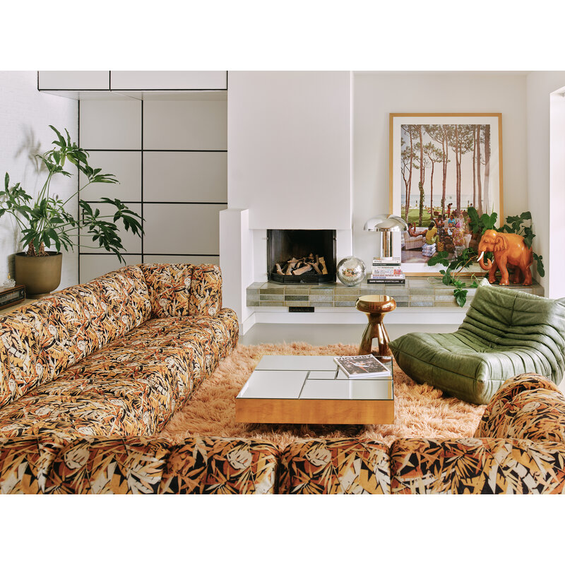 HKLIVING-collectie Wave bank: element midden klein printed hollywood