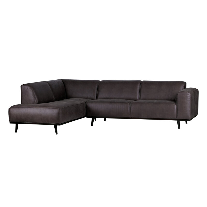 WOOOD-collectie Statement Hoekbank Links Lederlook Grijs