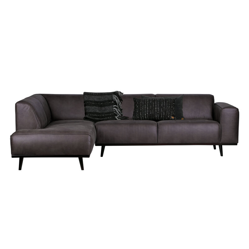 WOOOD-collectie Statement Hoekbank Links Lederlook Grijs