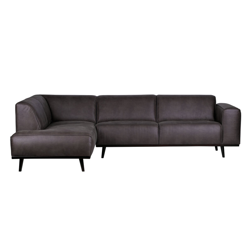 WOOOD-collectie Statement Hoekbank Links Lederlook Grijs