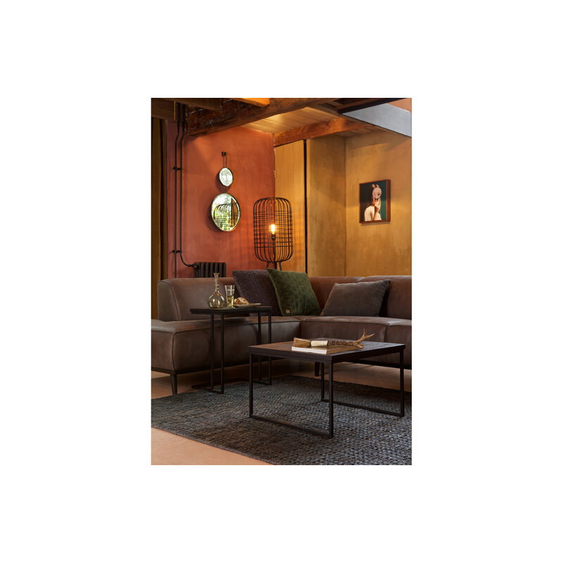 WOOOD-collectie Statement Hoekbank Links Lederlook Grijs