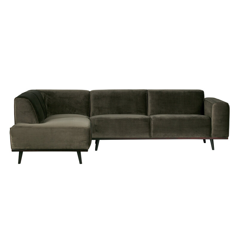 WOOOD-collectie Statement Hoekbank Links Fluweel Warm Groen