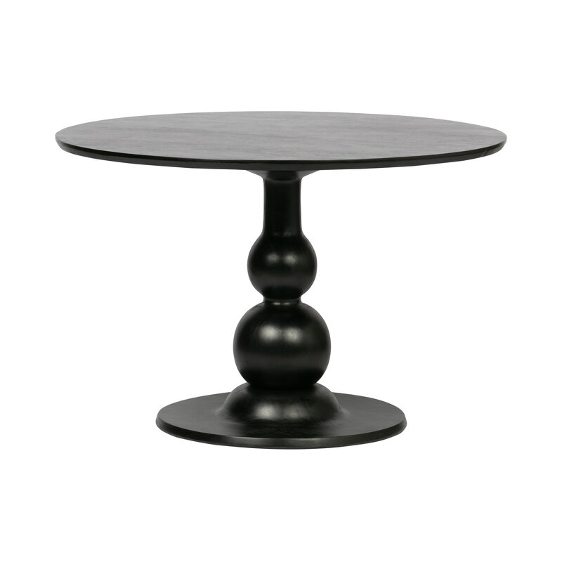 WOOOD-collectie Blanco Eettafel Ø120cm Mango Diep Zwart