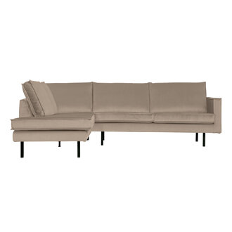 BePureHome Rodeo Hoekbank Links Velvet Khaki