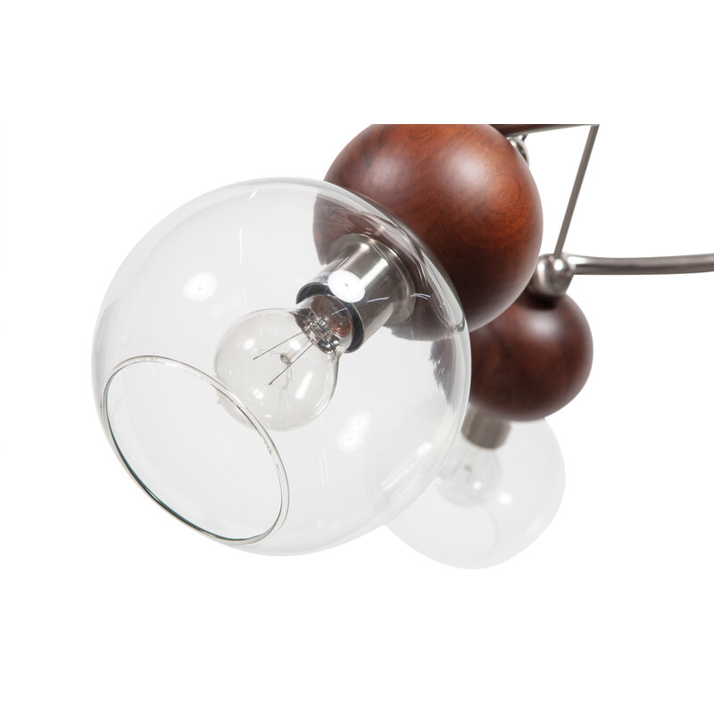 BePureHome-collectie Babble Hanglamp 3 Bollen Glas Walnoot