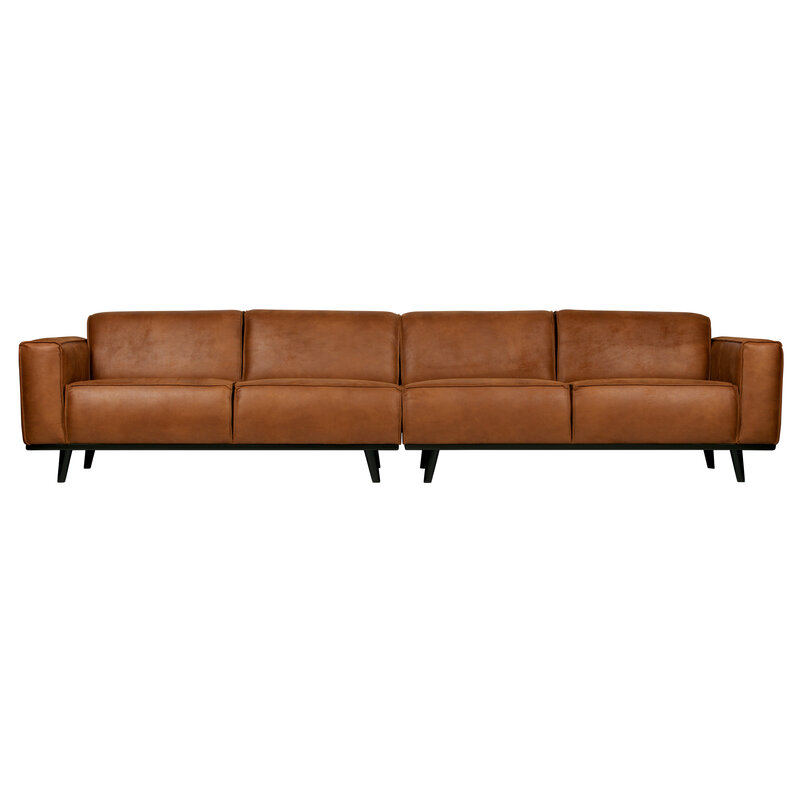 WOOOD-collectie Statement Xl 4-zits Bank 372 Cm Lederlook Cognac