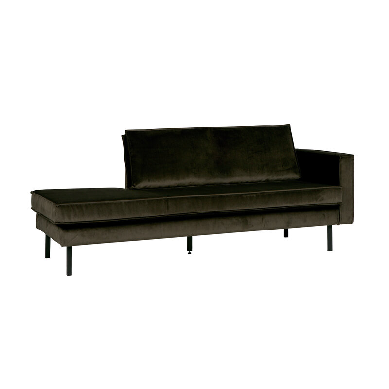 WOOOD-collectie Rodeo Daybed Right Velvet Dark Green Hunter