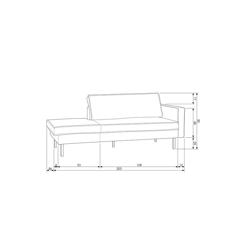 WOOOD-collectie Rodeo Daybed Right Velvet Dark Green Hunter