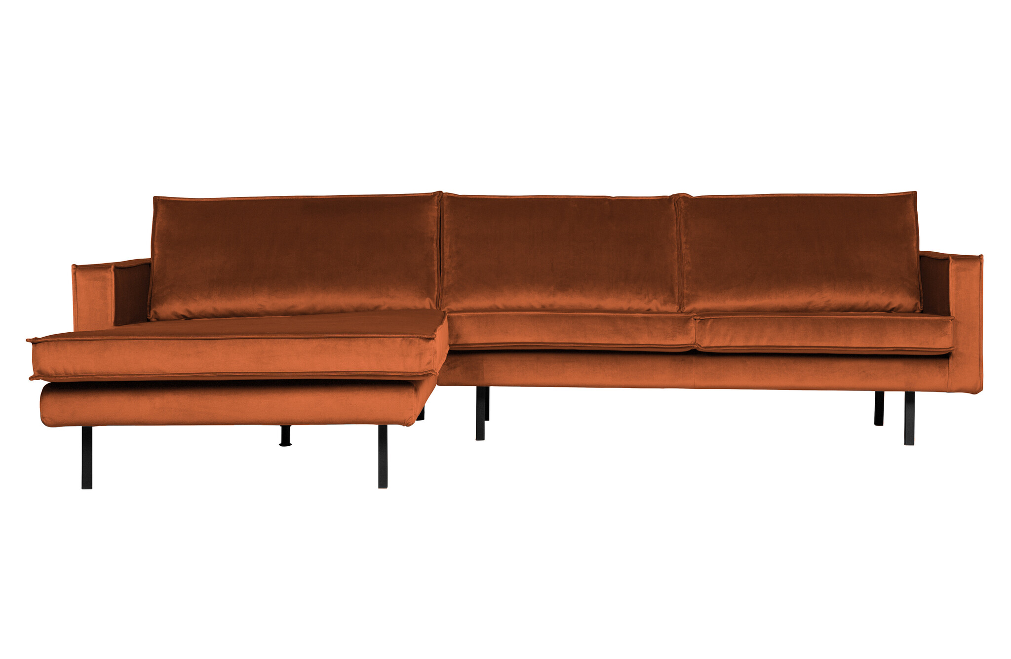 BePureHome-collectie Rodeo Chaise Longue Links Velvet Roest