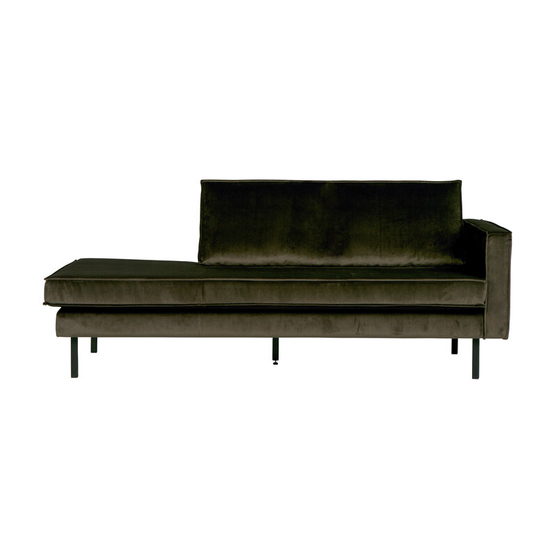 WOOOD-collectie Rodeo Daybed Right Velvet Dark Green Hunter