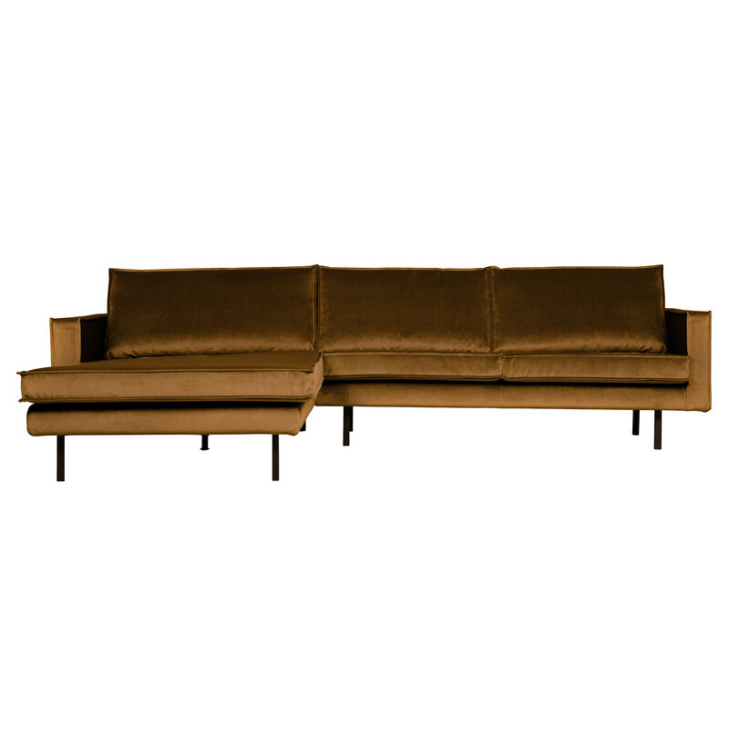 WOOOD-collectie Rodeo Chaise Longue Links Velvet Honing Geel