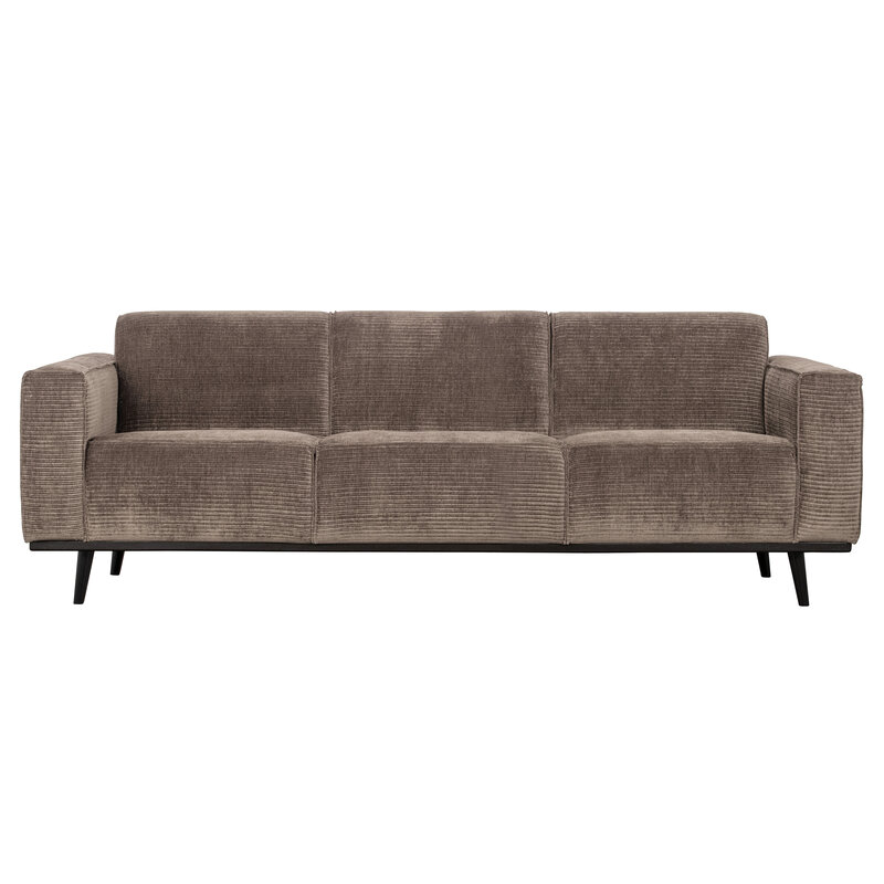 WOOOD-collectie Statement 3-zits Bank 230 Cm Brede Platte Rib Taupe