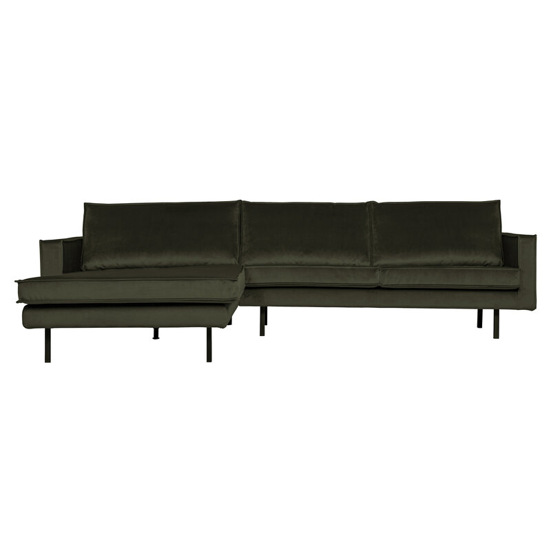 WOOOD-collectie Rodeo Chaise Longue Links Velvet Dark Green Hunter