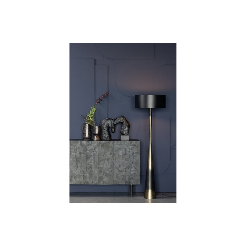 WOOOD-collectie Blackout Too Staande Lamp Metaal Zwart/brass