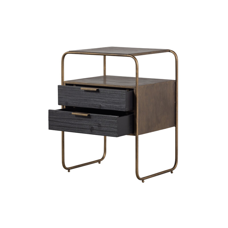 BePureHome-collectie Polite Nightstand Metal/wood Antique Brass