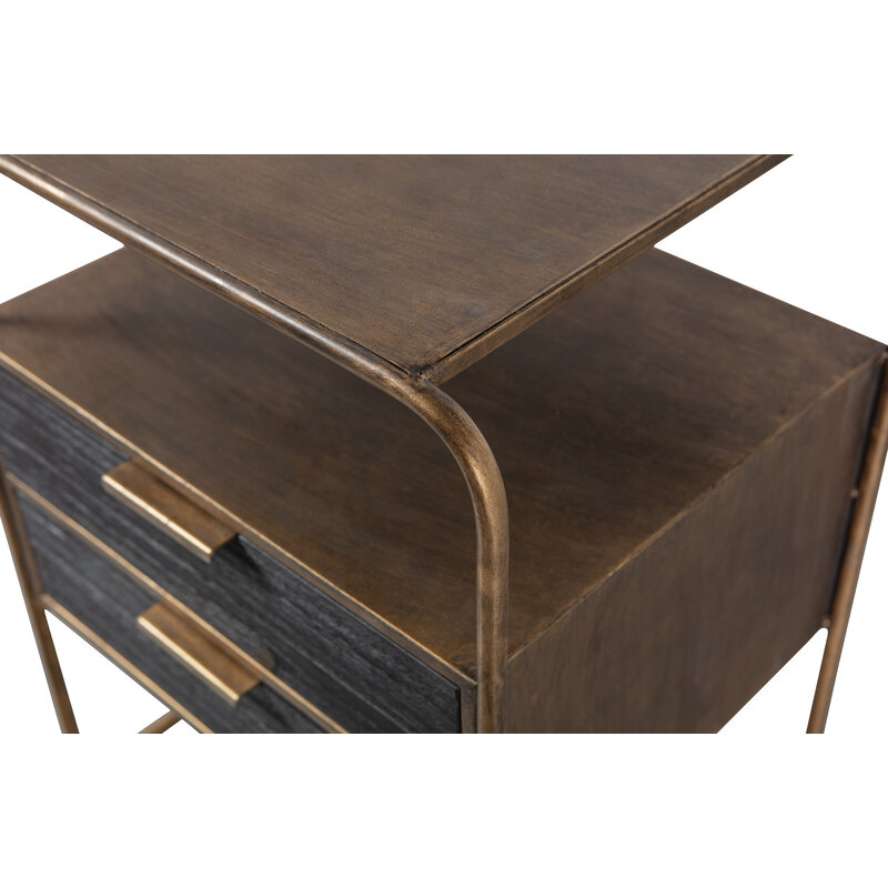 BePureHome-collectie Polite Nightstand Metal/wood Antique Brass