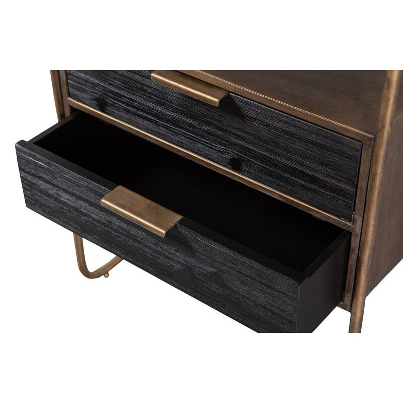 BePureHome-collectie Polite Nightstand Metal/wood Antique Brass