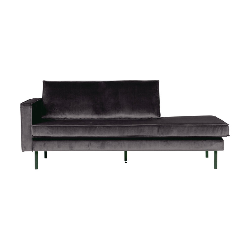 WOOOD-collectie Rodeo Daybed Left Velvet Antraciet