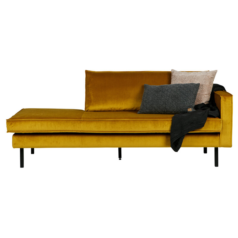 BePureHome-collectie Rodeo Daybed Right Velvet Oker