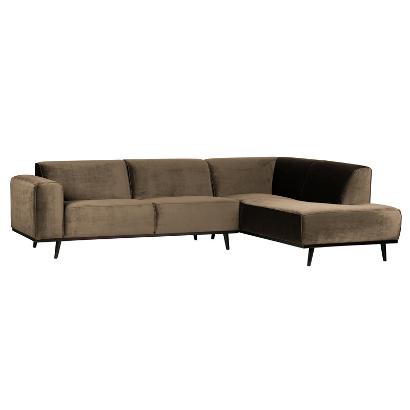 WOOOD-collectie Statement Hoekbank Rechts Fluweel Taupe