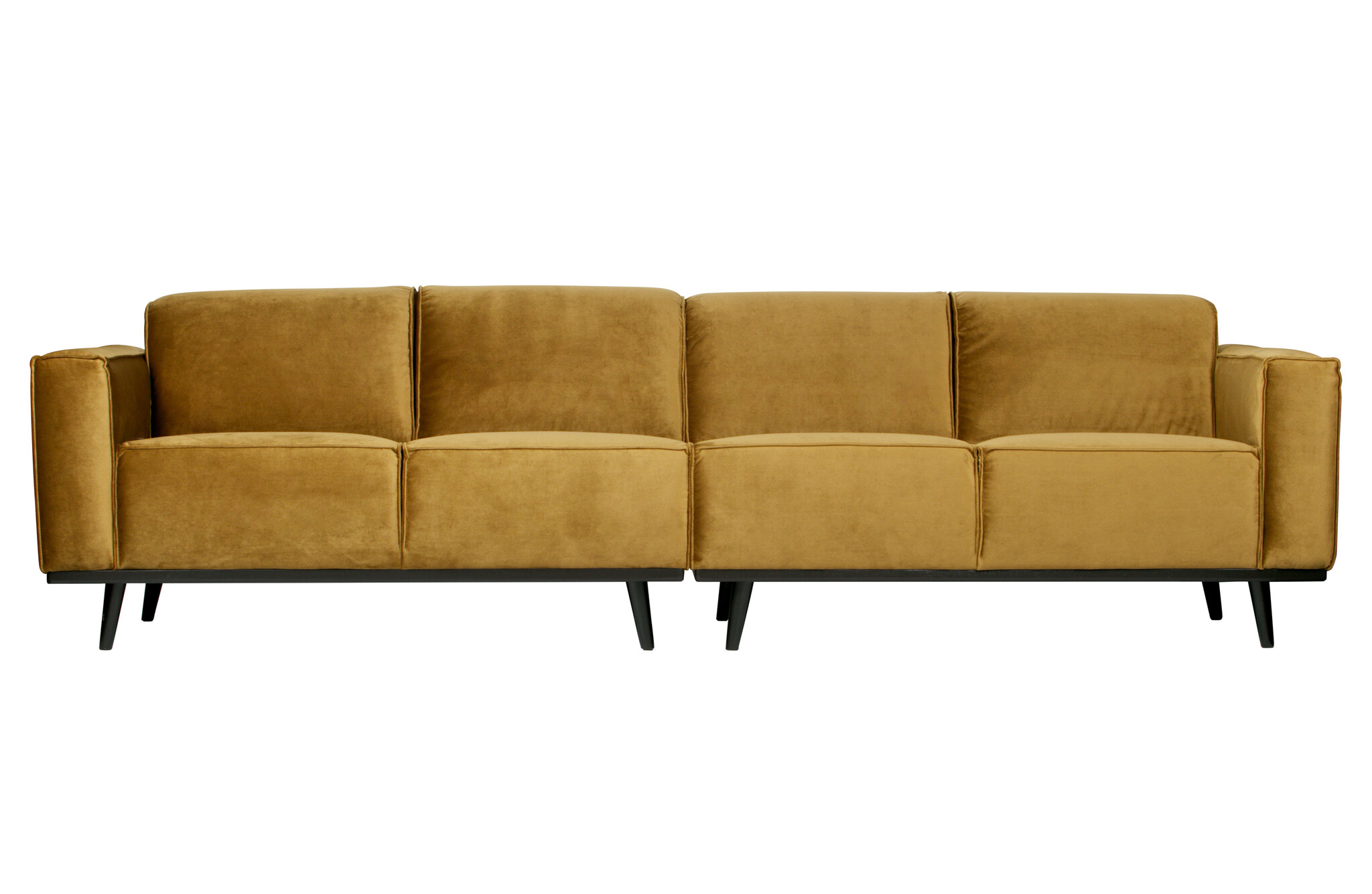 BePureHome-collectie Statement 4-zits Bank 280 Cm Fluweel Honing Geel