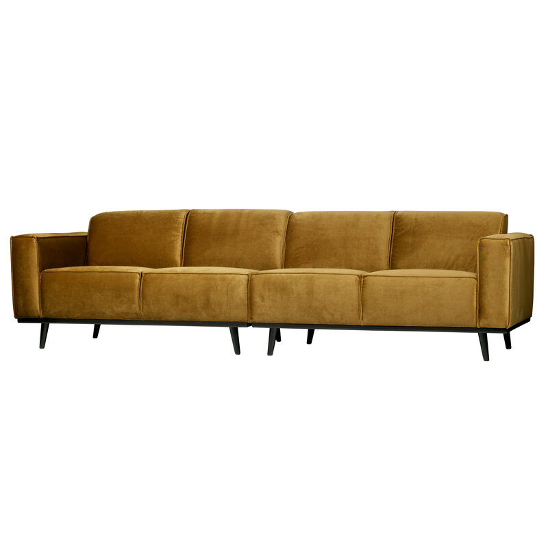 WOOOD-collectie Statement 4-zits Bank 280 Cm Fluweel Honing Geel