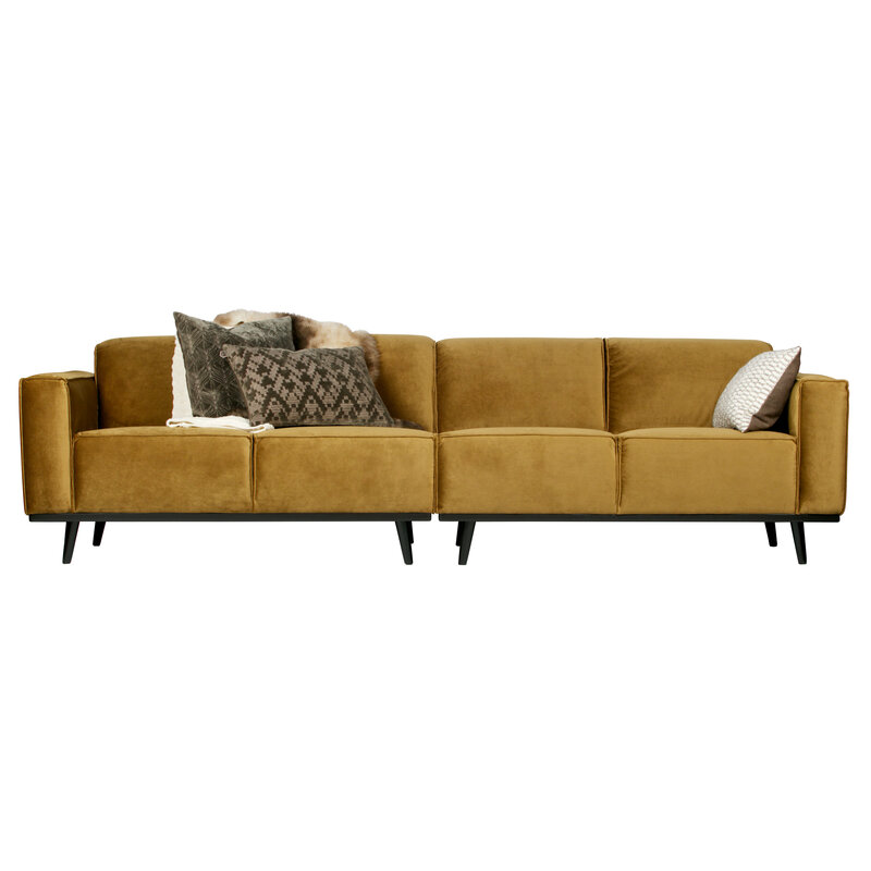 WOOOD-collectie Statement 4-seater 280 Cm Velvet Honey Yellow