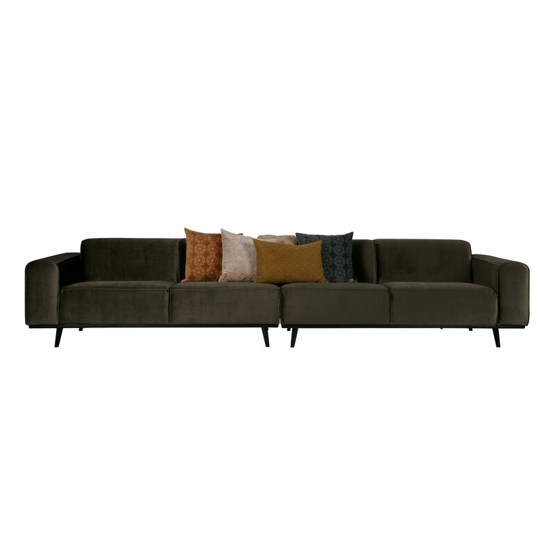 WOOOD-collectie Statement Xl 4-seater 372 Cm Velvet Dark Green Hunter