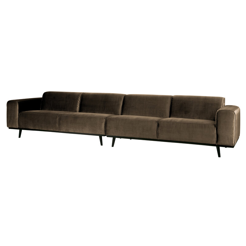 WOOOD-collectie Statement Xl 4-zits Bank 372 Cm Fluweel Taupe
