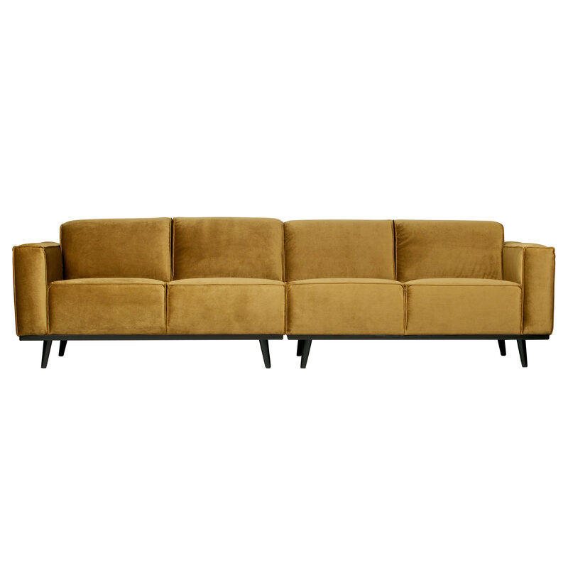 WOOOD-collectie Statement 4-seater 280 Cm Velvet Honey Yellow