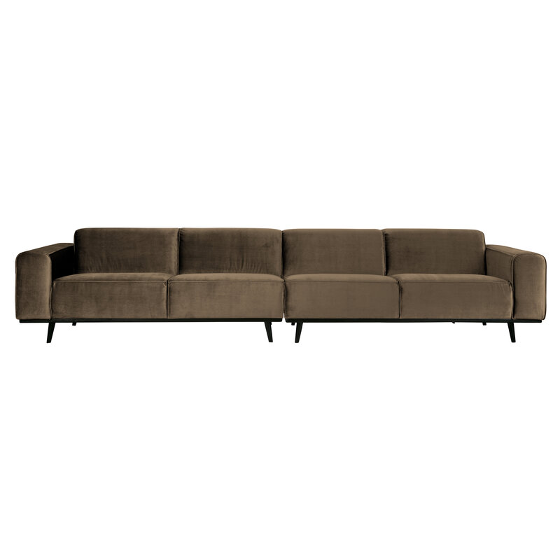 WOOOD-collectie Statement Xl 4-zits Bank 372 Cm Fluweel Taupe