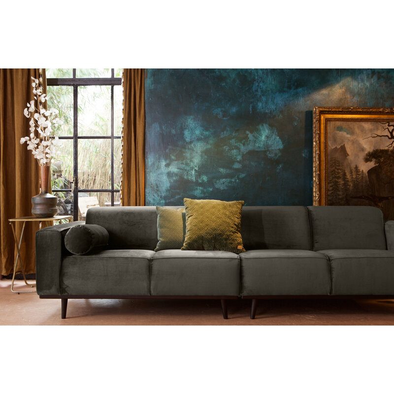 WOOOD-collectie Statement 4-zits Bank 280 Cm Fluweel Warm Groen