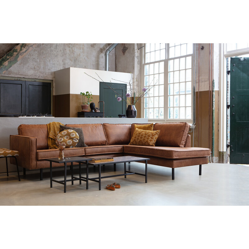 WOOOD-collectie Rodeo Hoekbank Rechts Cognac