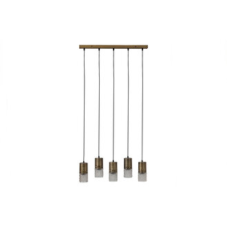 BePureHome Sprinkle Hanglamp 5 Lampen Glas Antique Brass