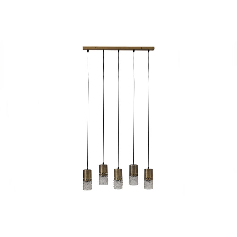 BePureHome-collectie Sprinkle Hanglamp 5 Lampen Glas Antique Brass